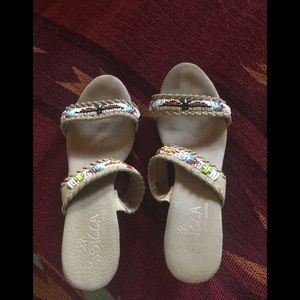 SBICCA beaded wedge sandals